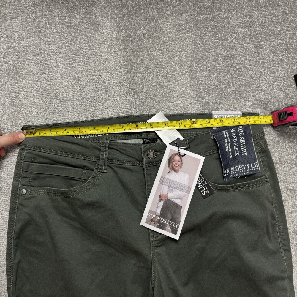 Sound/ Style By Beau Dawson Jamie Slimming Skinny Jeans Green Size 14 NWT - Picture 6 of 11